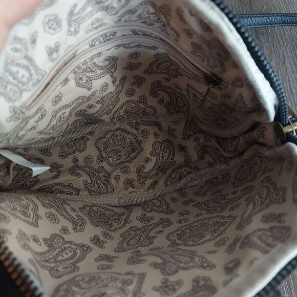 Black Laser Cut Faux Leather Mini Crossbody Bag - Picture 4 of 8